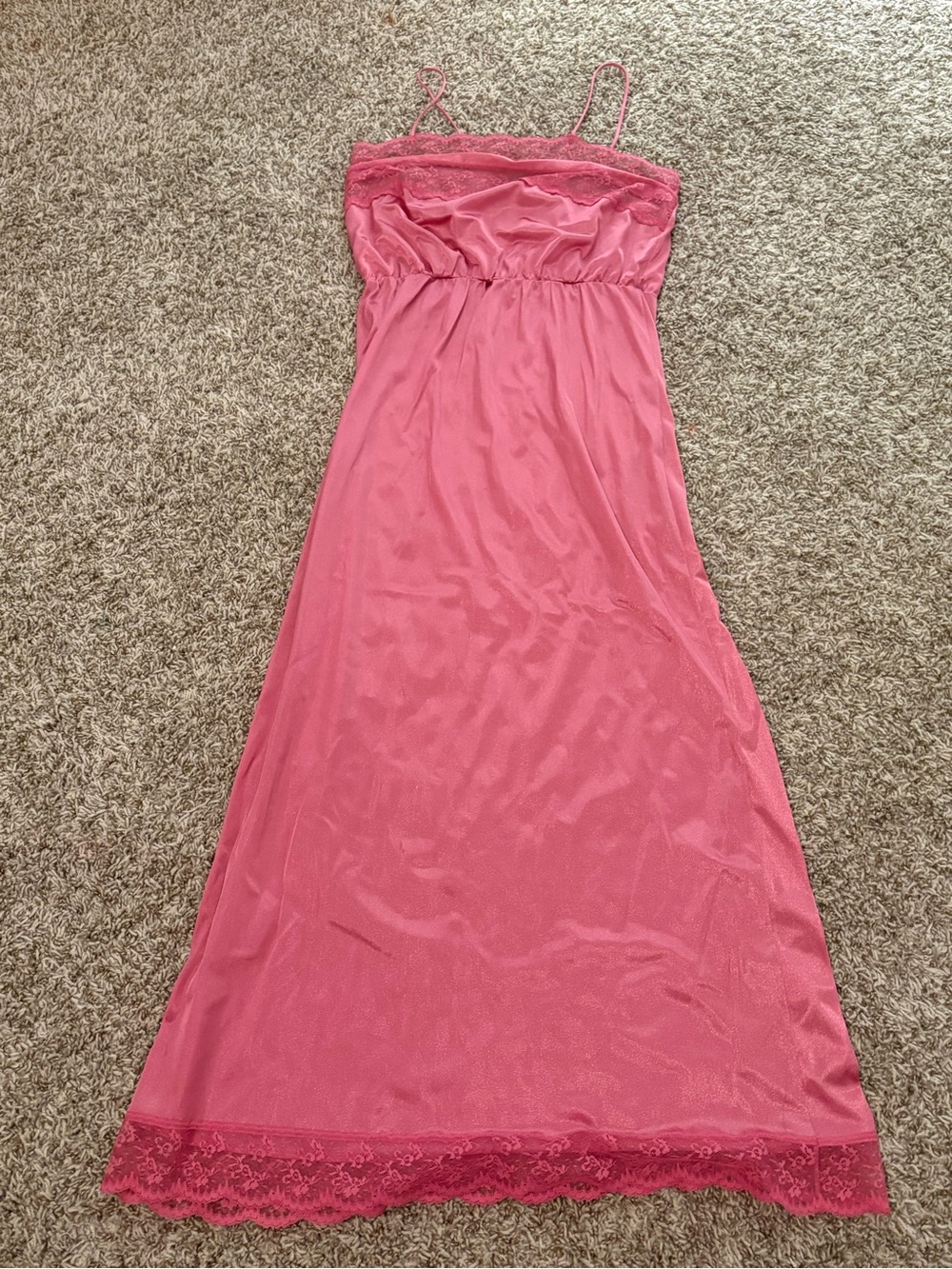 Pink Lace Trim Chemise Like New